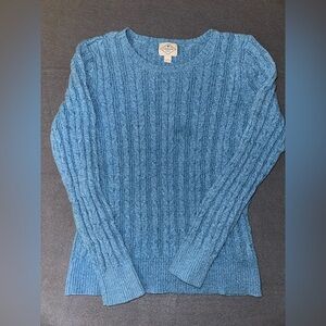 St John’s Bay Cable Knit Blue Crew Sweater